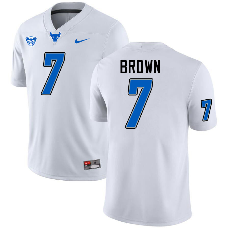 Solomon Brown UB Bulls Jersey,University Of Buffalo Bulls #7 Solomon Brown Jersey Youth-White